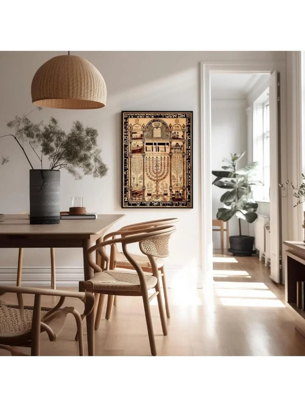 Vintage Shiviti Plaque Print - Retro Hebrew Prayer Art - Spiritual Wall Decor